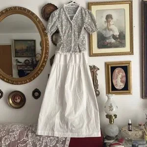 Vintage | Dresses | Vintage Cottagecore Dress Set With Cotton Maxi Dress And Ditsy Floral Blouse | Poshmark Vintage | Dresses | Vintage Cottagecore Dress Set With Cotton Maxi Dress And Ditsy Floral Blouse | Poshmark